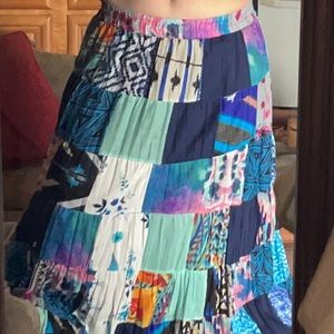 Long Patchwork Hippy Skirt